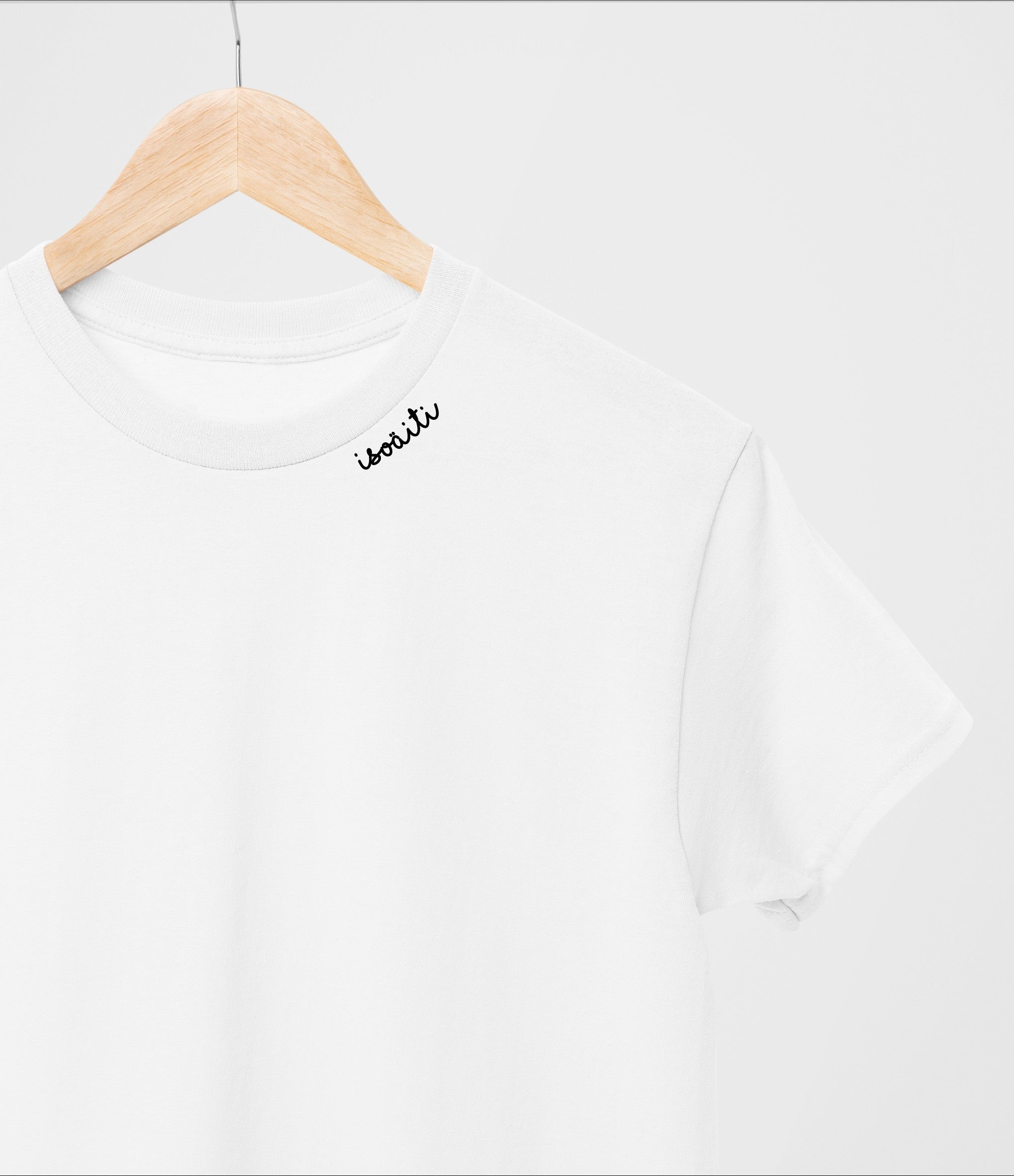 Embroidered Collar Organic Cotton T-shirt "Isoäiti" (FI)