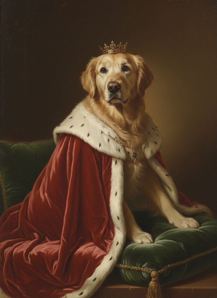 Golden Retriever âgé peint en Le Roi