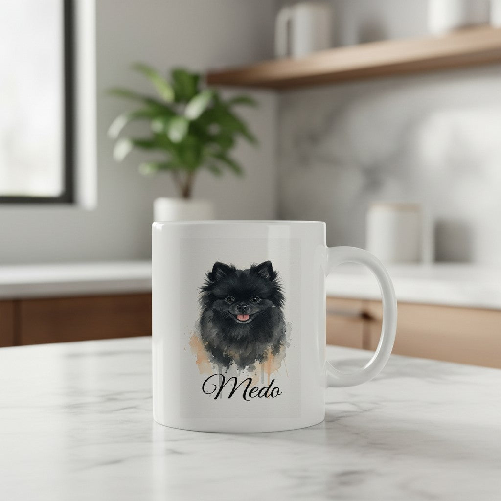 Mug personnalisé animal – Portrait aquarelle avec prénom – Aquarelle