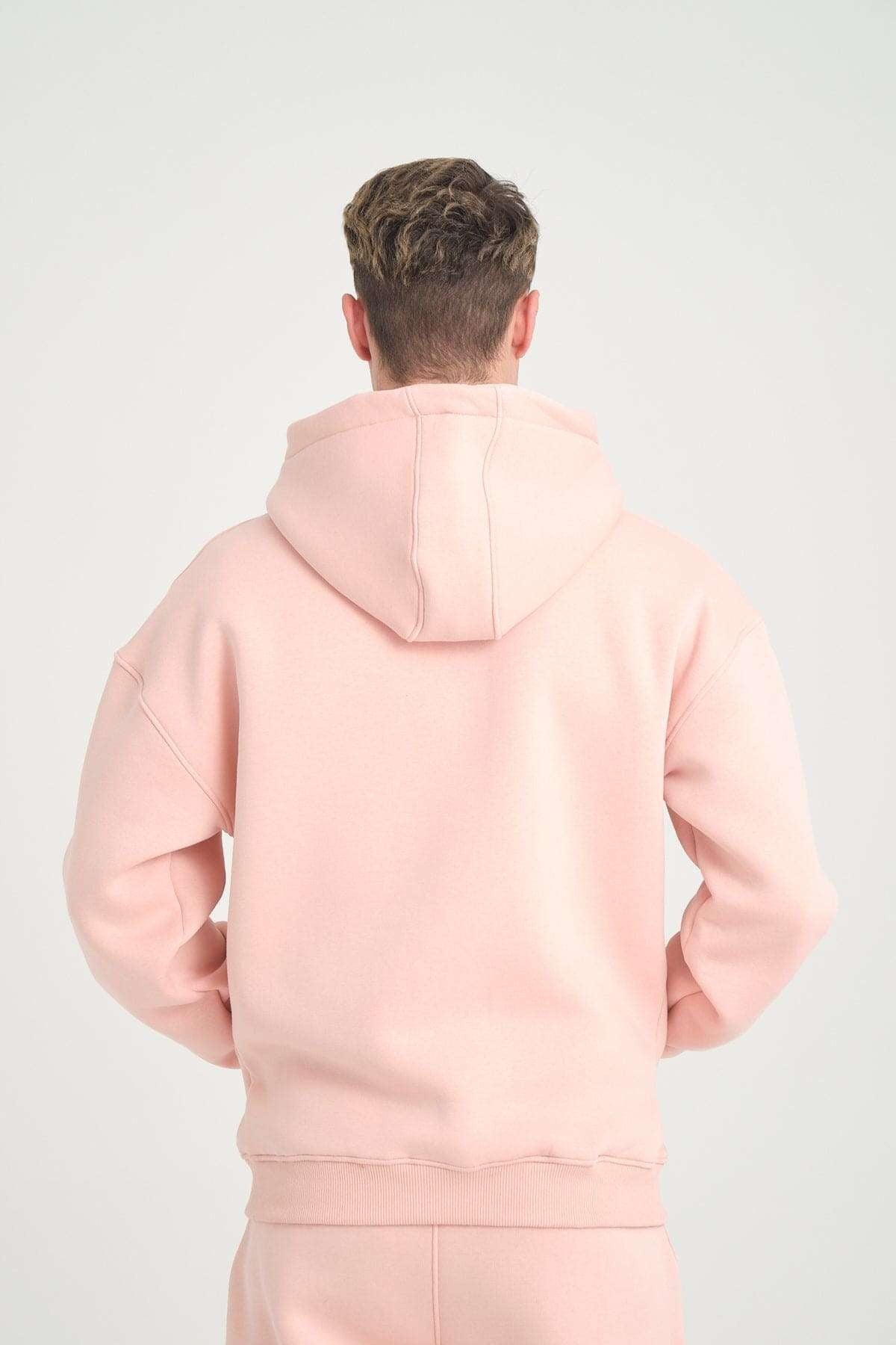 Basic Heavyweight Zipper Hoodie - Pink