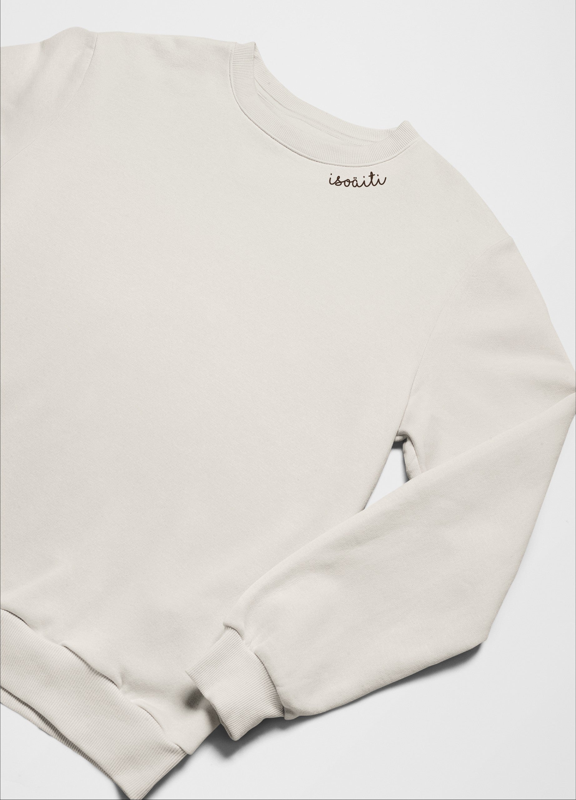 Embroidered Collar Organic Cotton Sweatshirt "Isoäiti" (FI)