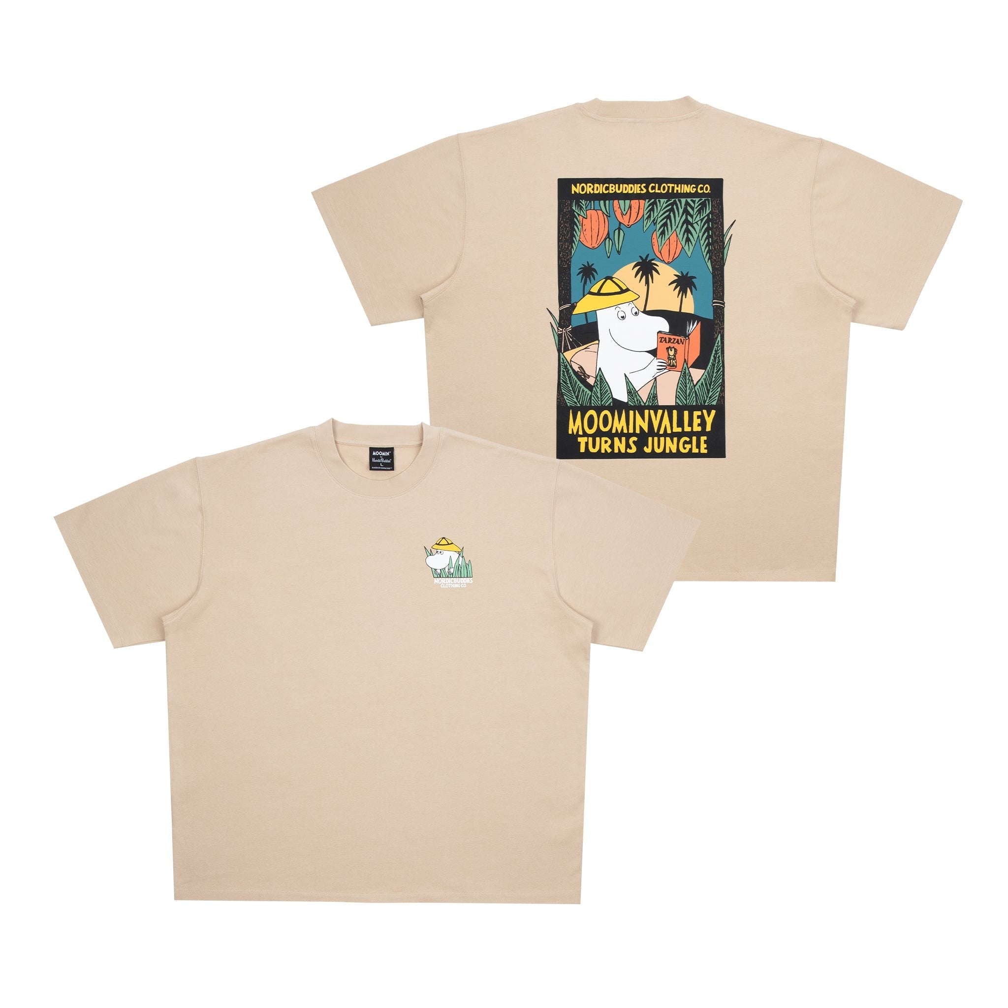 Moomintroll Jungle Heavy Unisex T-shirt - Beige