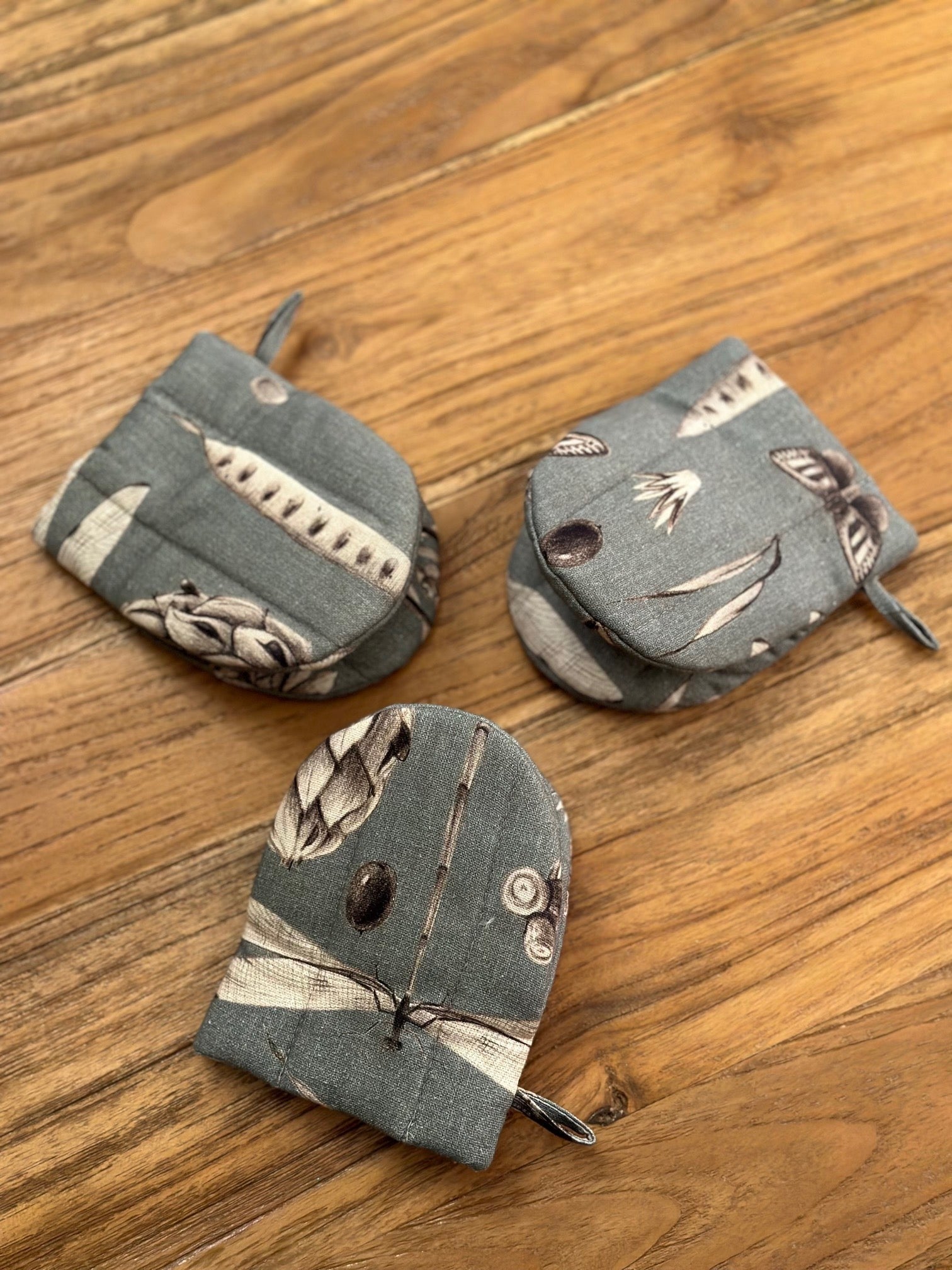 Oven Glove With Double Wool Filling - Seeds Aqua